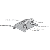 Replacement Egr Aluminium Tonneau Cover H-Type Lock Striker Kit